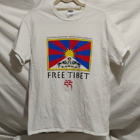 HTF! Free Tibet Vintage 90´s Tibetan Flag Tibet Design...